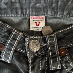 True Religion Light Gray Corduroy Pants